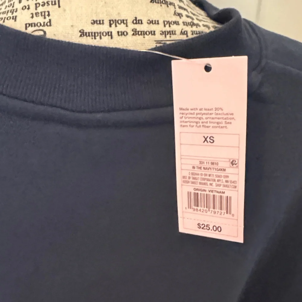 wild fable Navy and White London V-Neck Graphic Sweatshirt - Picture 2 of 6